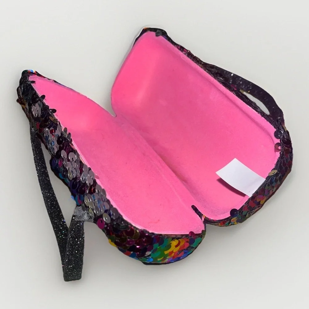 Multi-Color Sequined Hard Eyeglasses / Sunglasses Case 